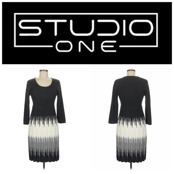 Studio One New York Black and Gray Gradient Dress. - Picture 1 of 4